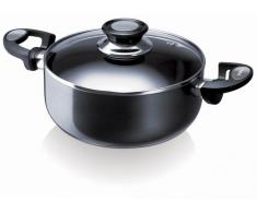 Beka 13071244 Faitout + couvercle verre 24 cm Pro Induc anthracite en alumnium intérieur revêtu tous feux + induction