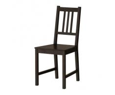 Ikea - Chaise "Stefan" En Bois De Cuisine En Pin Massif - Noir Brun