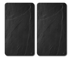 Kesper 3652313 Lot De 2 Planches À Découper En Verre Multifonction Aspect Ardoise 52 X 30 X 1.2 Cm