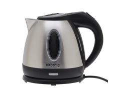 H.Koenig Bouilloire électrique 1,2L Inox BO12 compacte pratique 1630 W, Verre gradué avec Niveau dEau Visible, Ebullition Chauffage Rapide, Lavable, Témoin lumineux, Socle 360°