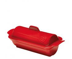 Emile Henry Eh345865 Terrine Foie Gras Médaillon Céramique Rouge Grand Cru 24,5 X 10,5 X 10 cm