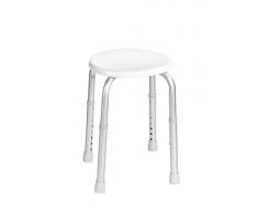 Ridder A00603101 Tabouret de douche/baignoire rond Sans dossier Réglable en hauteur Blanc