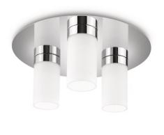 Philips 320151116 Aloe Plafonnier Luminaire Salle de Bain Métal Chrome 3 x 42 W