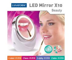 Lanaform Miroir grossissant x 10 avec LED