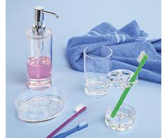 InterDesign 55520EU Eva Porte-Brosse à Dent Acier Brossé Inoxydable Transparent