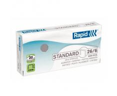 Esselte 47552 Agrafe Rapid 26/6 Métallique Assorties