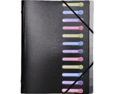 Exacompta - 55981E - Trieur avec Chemise - 3 Rabats - A4 - Noir