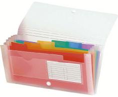 Exacompta 55398E Trieur Midi 7 Compartiments 14 x 26 cm Blanc Transparent