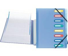 Exacompta 56189E Trieur Polypro Translucide avec Chemise 3 Rabat en Fin de Trieur 8 Compartiments Coloris aleatoire