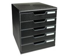 Exacompta ECOBlack 301414D Caisson à tiroirs 5 tiroirs Noir