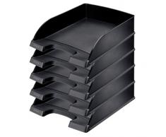 Leitz Plus - Corbeille à courrier 70mm - Noir - Lot de 5