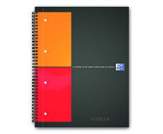 OXFORD Cahier International Notebook A4+ Petits Carreaux 5mm 160 Pages Reliure Intégrale Couverture Carte Gris