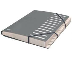 Elba Business Trieur en polypropylène mat opaque 12 intercalaires A4 Gris
