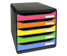 Exacompta Big-Box Plus 309798D Caisson à Tiroirs en Plastique Arlequin