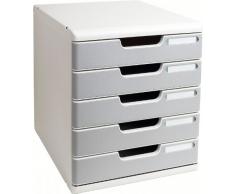 Exacompta-301041D-Modulo Module de Classement 5 Tiroirs Gris Lumière/Granit