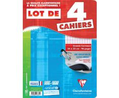 Clairefontaine Metric Cahier Grands carreaux sans spirales 96 pages 24 x 32 Assortis Lot de 4