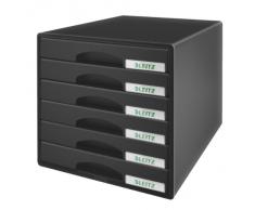 Leitz A4 Bloc de Classement, 6 Tiroirs, Noir, Plus, 52120095