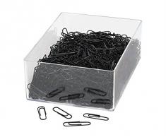 Wedo 901244601 Trombones métal 27 mm/revêtement plastique Noir Boîte plastique Lot de 1000