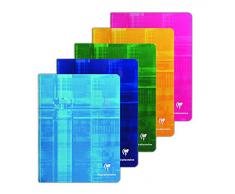 Clairefontaine Metric 637551AMZC Cahier grands carreaux sans spirales 17 x 22 cm Couleurs Assortis Lot de 5