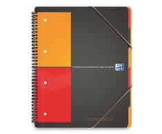 OXFORD Cahier International Organiserbook A4+ Petits Carreaux 5mm 160 Pages Reliure Intégrale Couverture Polypro Gris