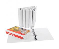 Esselte - Esselte Essentials - 49703 - Classeur à anneaux personnalisable - A4 - Capacité de 280 feuilles - Carton recouvert de polypropylène - 4 anneaux - Blanc
