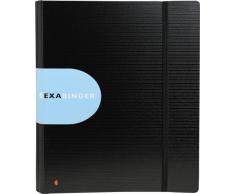 Exacompta 51234E Exabinder Classeur Noir Bloc Note Et Fermeture par Élastique Format 320X290 mm Quatre Anneaux de 30 mm Dos de 50