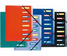 Exacompta 56180E Trieur Polypropylene 3 Rabats Opaque 8 Compartiments