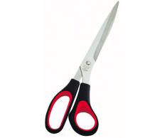 Wedo 97610 Ciseaux en acier inoxydable avec poignée souple 25,5 cm Noir/Rouge