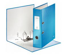 Leitz WOW 10050036 Classeur à Levier en Carton Format A4 600 Feuilles Etiquette de 80 mm - Bleu Brillant