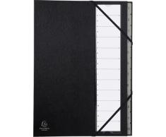 Exacompta 56012E Trieur 12 Compartiments Numériques 1 à 12 Noir