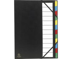 Exacompta 55341E Ordonator Trieur de Bureau Rigide 12 Compartiments Noir