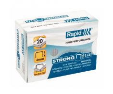 Rapid Agrafes en fil robuste Strong N°21, Longueur 4 mm, 5000 Agrafes, Agrafe jusqu’à 15 feuilles, Fil galvanisé, 24867400
