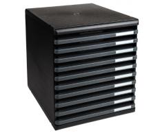 Exacompta ECOBlack 304714D Caisson à tiroirs 10 tiroirs Noir/gris souris