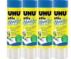 UHU 37481 Colle Magic Papier Carton Couleur Transparente Après Séchage Bâton 8,2 g Blanc