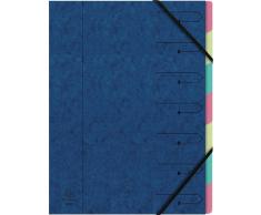 Exacompta Trieur Agrafé avec Élastiques 7 Compartiments Bleu