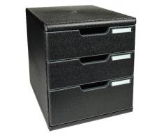Exacompta ECOBlack 325414D Caisson à tiroirs 3 tiroirs Noir