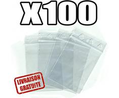 Sachets pour bijoux ou pochette plastique zip - Format 100 x 150 mm / Lot de 100