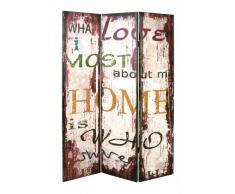 Haku Möbel 30947 Paravent Bois Massif Sapin/Toile Multicolore 3 x 120 x 180 cm