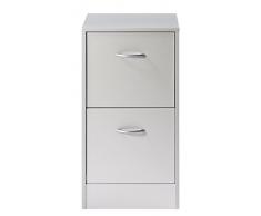 Simmob MATHA412AL Classeur de 2 Tiroirs pour Dossiers Suspendus Bois Aluminium 44 x 41,4 x 76,40 cm