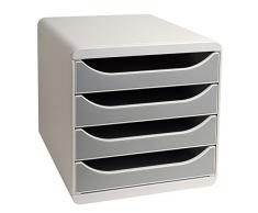 Exacompta 310041D-Big Box Module de Classement 4 Tiroirs Gris Lumière/Granit
