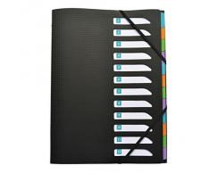 Elba Trieur Memphis en polypropylène 12 compartiments Noir