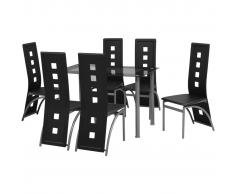 vidaXL Set Sala Da Pranzo 7 Pezzi Nero