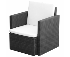 vidaXL Poltrona in Polirattan 65x65x73 cm Nera