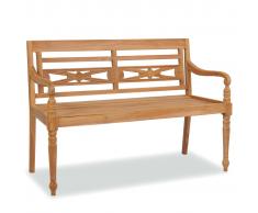 vidaXL Panchina Batavia a 2 Posti in Legno di Teak 120x51,5x84 cm