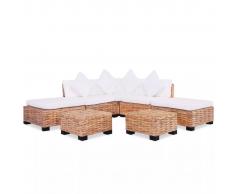 vidaXL Set Divano 18 pz in Rattan Naturale