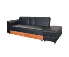 vidaXL Divano Letto in Pelle Sintetica Nera