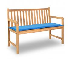 vidaXL Cuscino per Panca da Giardino Blu 120x50x3 cm