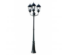 vidaXL Lampione da esterno Livorno h. 230 cm Verde Scuro/Nero