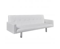 vidaXL Divano-Letto in Pelle Artificiale con Bracciolo Bianco