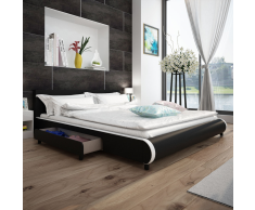 vidaXL Letto 180 x 200 cm con 2 Cassetti in Pelle Artificiale Nera